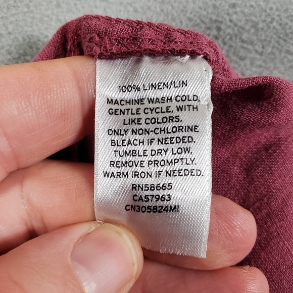 Caslon Pants Womens XL Pink Linen Wide Leg Pull On Minimal Classic Beach Casual - Picture 7 of 7